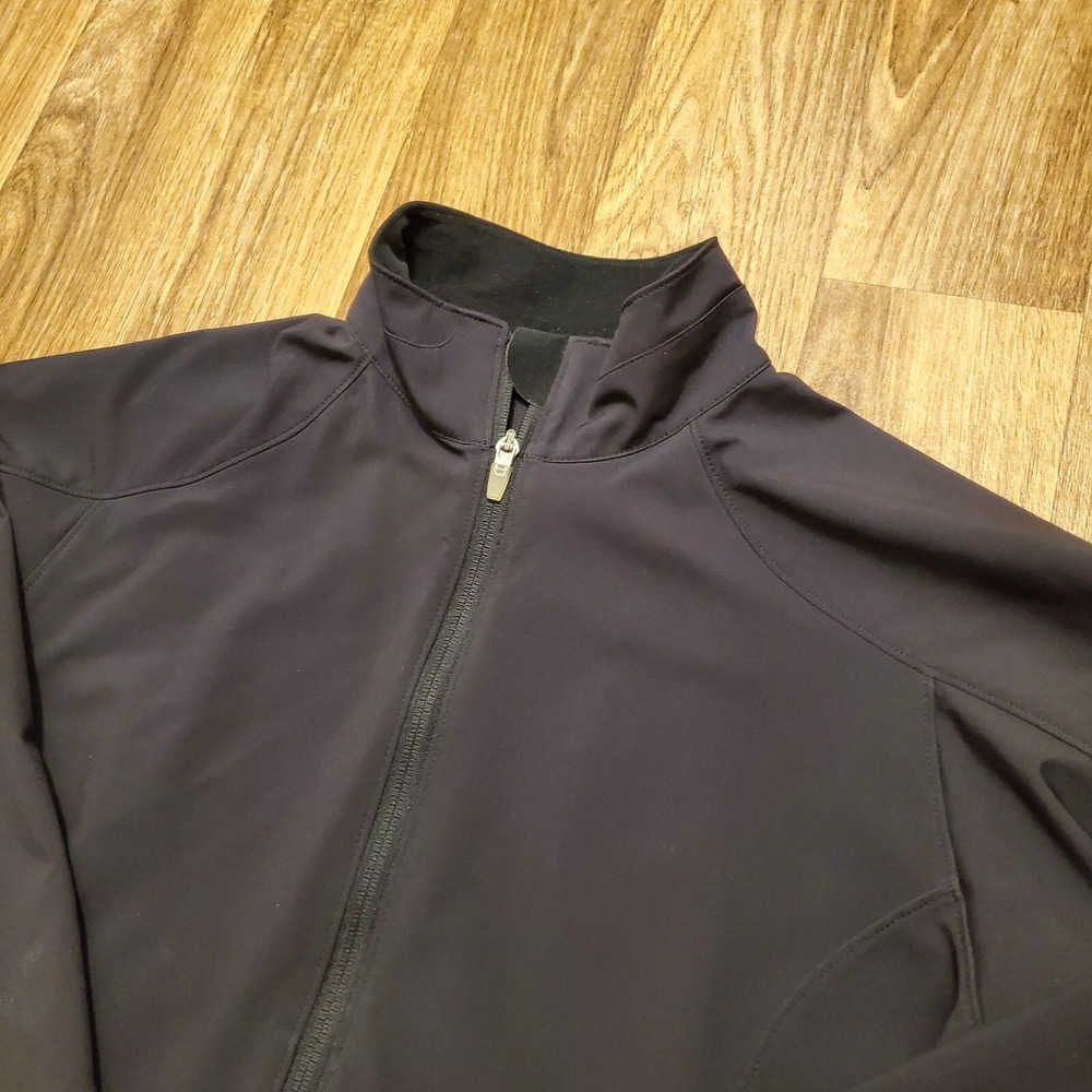 L.L. Bean Windbreaker Jacket‎ Women Medium Black Softshell Nylon Hiking 0AKM3